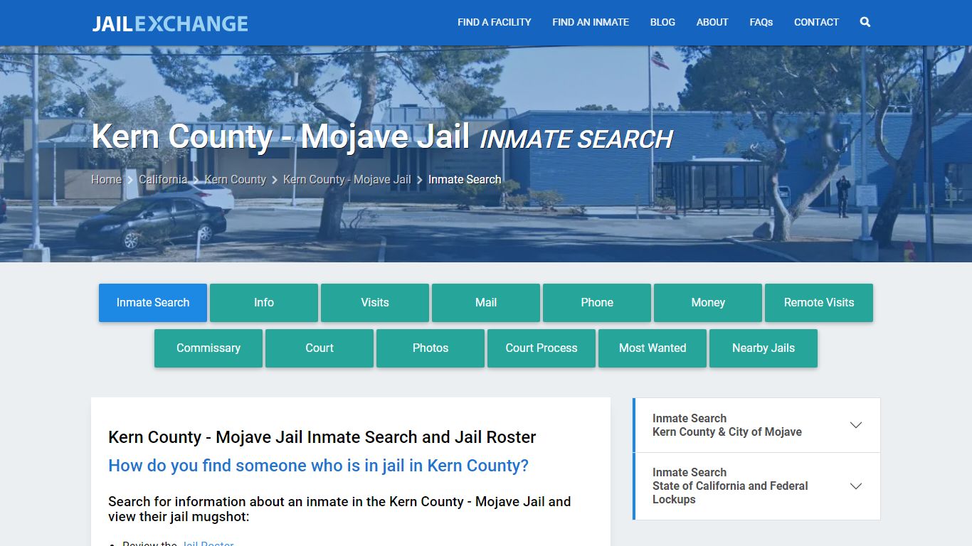 Kern County - Mojave Jail Inmate Search - Jail Exchange